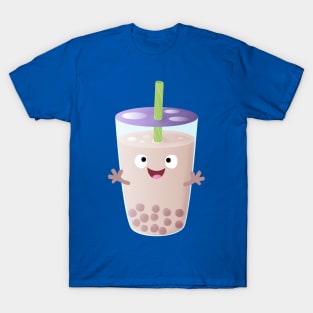 Cute happy bubble tea boba cartoon character T-Shirt